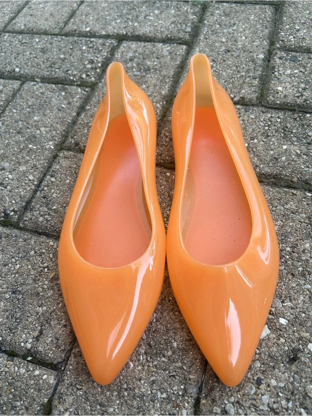 Classic Synthetic Pointed Toe Women's Flats in Orange | 40/42 or 9.5-10 US